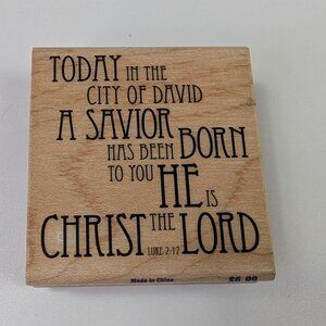 Stampabilities Today in the City Luke 2:12 Wood Mounted Rubber Stamp